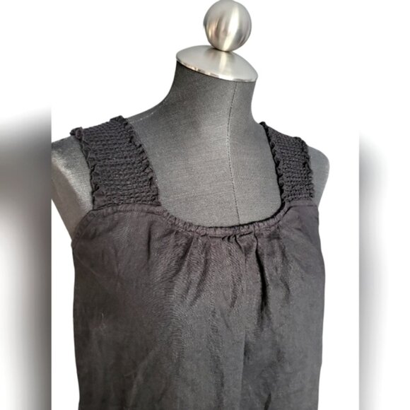Saks Fifth Avenue Black Linen Tank Top Womens Sz Small - Picture 5 of 8